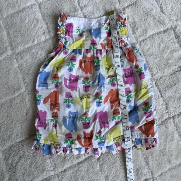Baby Boden | Allover Cat Print Sleeveless Summer Dress | Size 12-18 Months - Picture 11 of 11